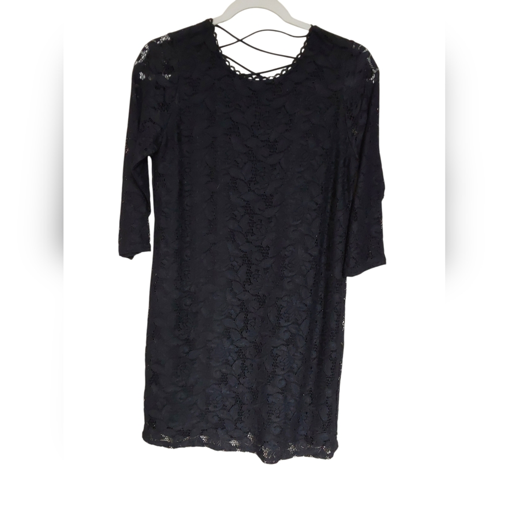 💚Forever 21 Black Lace Long Sleeve Dress